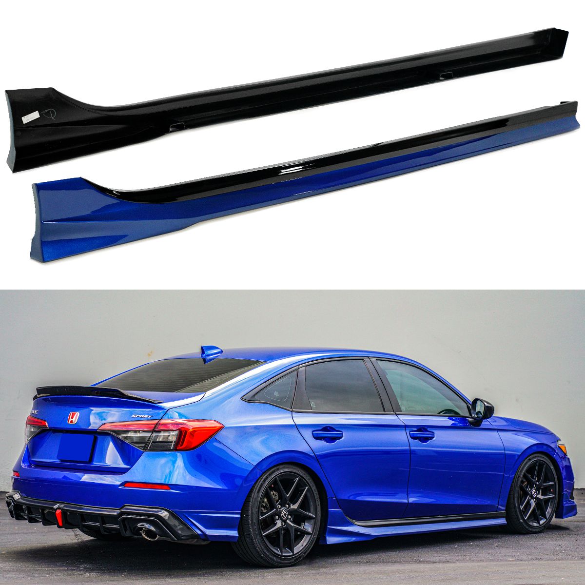 Yofer 2022+ Honda Civic V2 / 2 Tone Side Skirt Extension