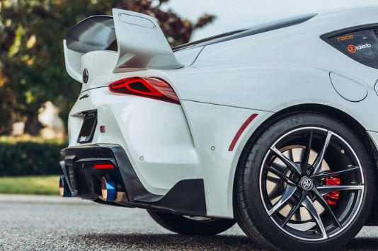 ARK DT-S EXH: SUPRA 3.0L 2020 SINGLE TIP, DUAL EXIT, BURNT TIPS