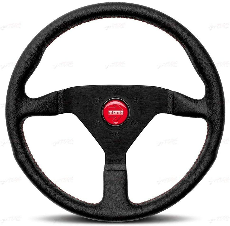 MOMO MONTE CARLO STEERING WHEEL: 350mm/RED STITCH