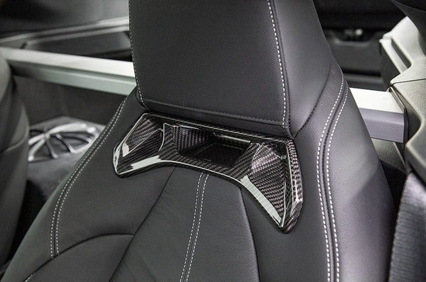 OLM LE Carbon Fiber Seat Chrome Delete Covers (2pc) - 2020 GR Supra