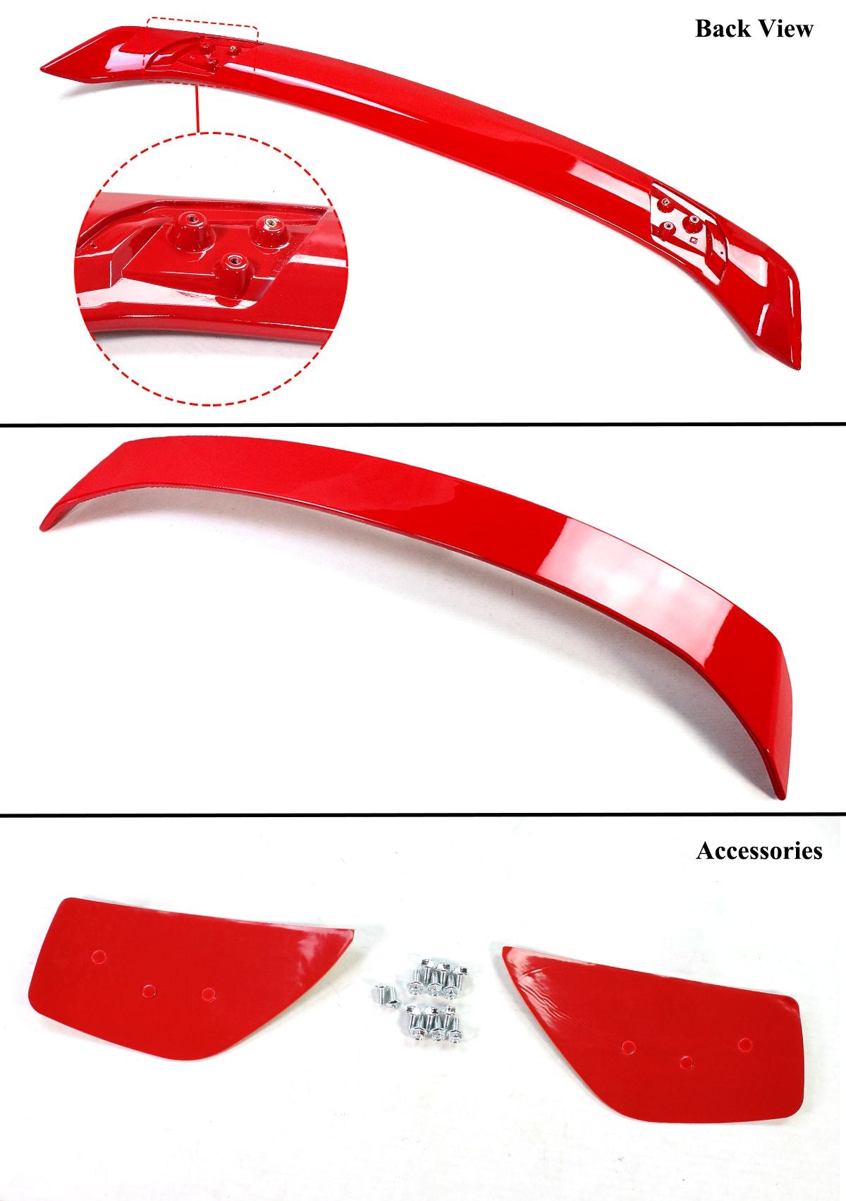 DWA 2022-2024 HONDA CIVIC SEDAN 2 TONE RED BLACK HP STYLE REAR TRUNK SPOILER WING