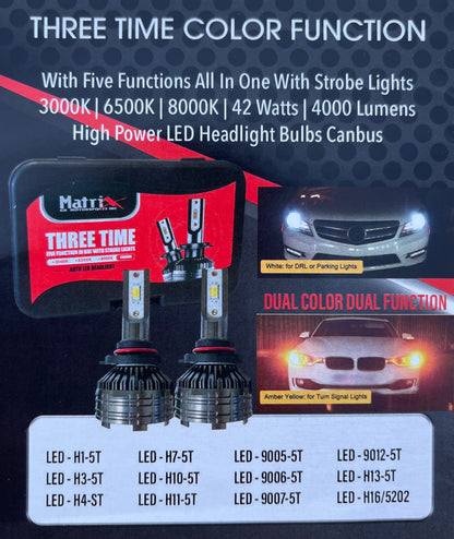 MATRIX LED FIVE FUNCTION HEADLIGHT BULBS