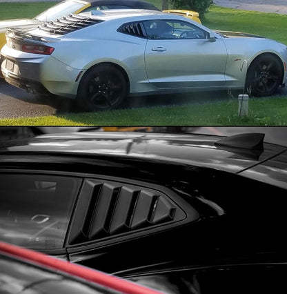 2016-2022 Chevy Camaro Matt Black Side Window 1/4 Quarter Louver Vents