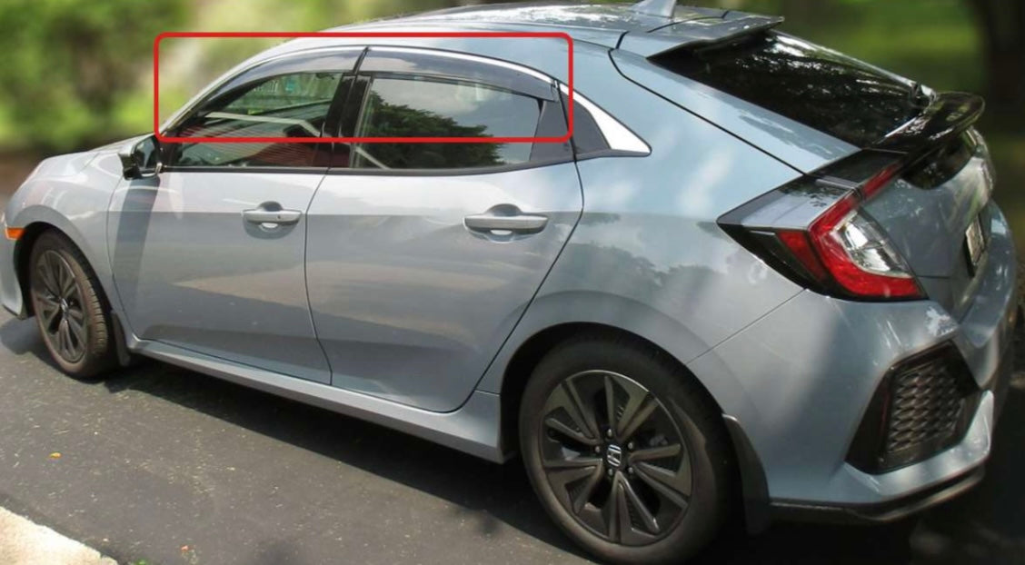 DWA Window Visors OEM Style 2017-2021 Honda Civic 5 Door Hatchback Model (Including Type-R)