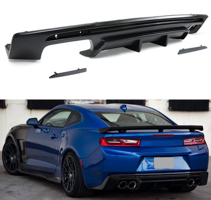 16-2024 Chevy Camaro Shark Fin Rear Bumper Diffuser + Smoked Reflector Lens
