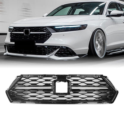 2023-25 HONDA ACCORD: YOFER GLOSS BLACK FRONT MESH GRILL GRILLE - SILVER TRIM