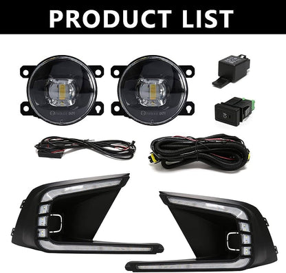 2022-2023 CIVIC DRL LED FOG LAMP BEZEL COVER  + CLEAR PROJECTOR FOG LENS KIT