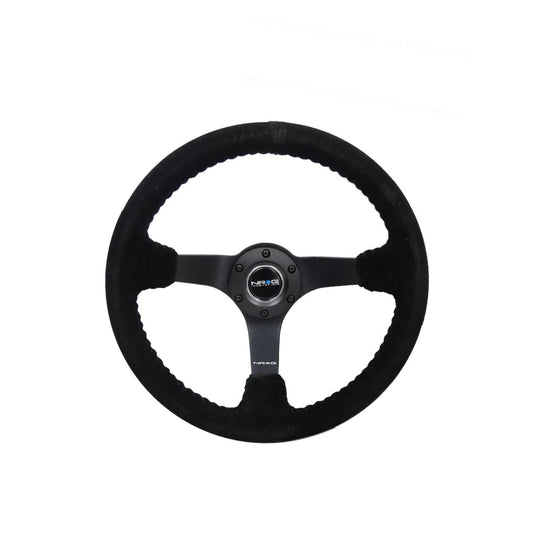 NRG 350MM DEEP DISH STEERING WHEEL SUEDE SOLID SPOKE