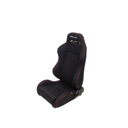 NRG Type-R Cloth Sport Seat : BLACK W RED STITCH  ( SOLD IN PAIR )