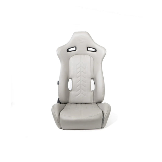 NRG "The Arrow" Sports Vinyl Seats : Grey w/ Grey Stitch plus Pressed NRG logo