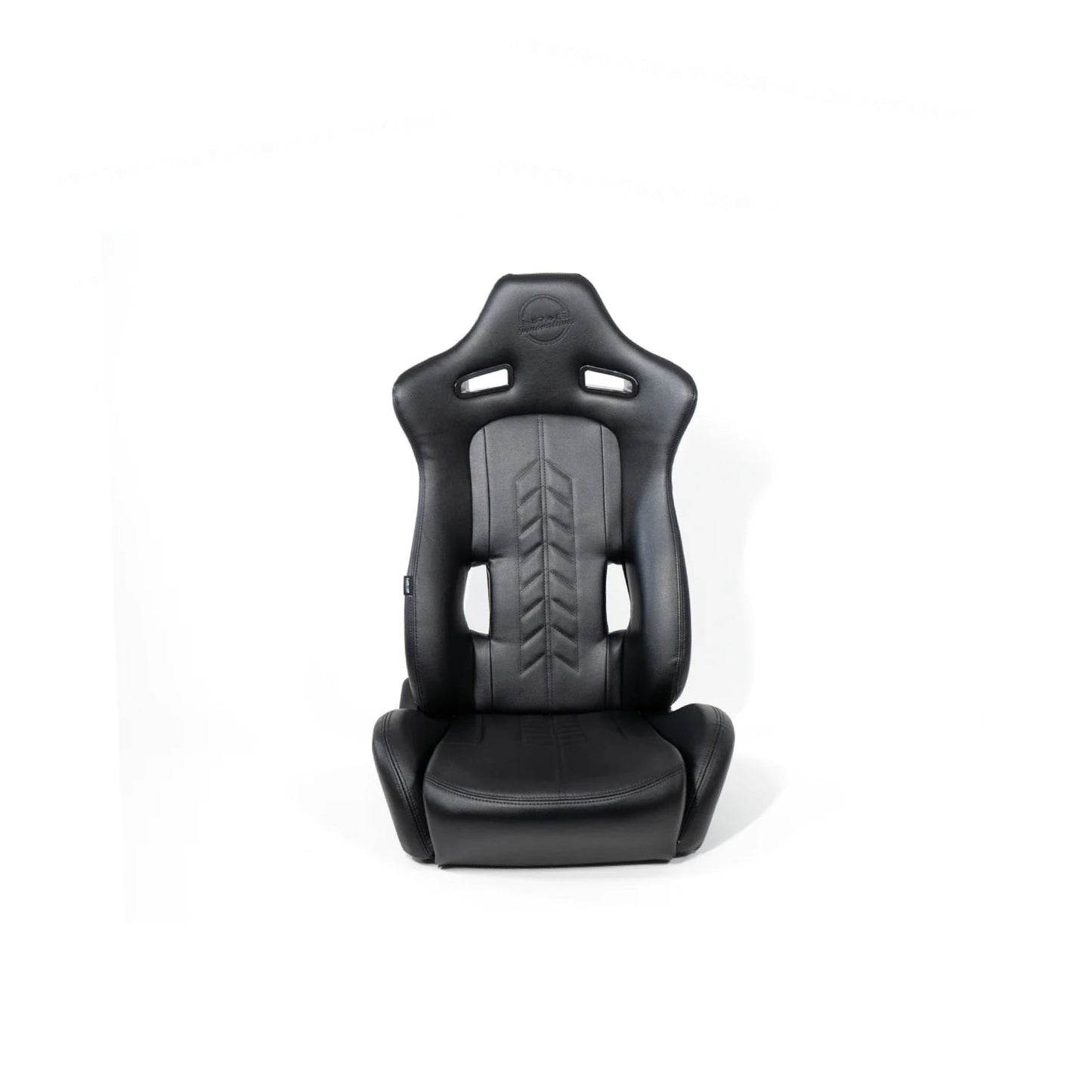 NRG "The Arrow" Sports Vinyl Seat : Black w/ Black Stitch plus Pressed NRG logo