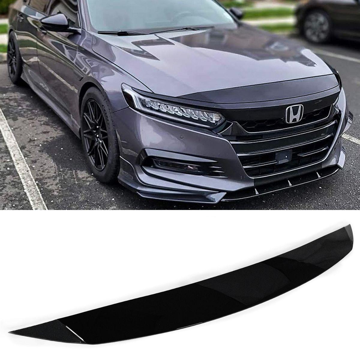 DWA 2018-22 HONDA ACCORD GLOSS BLACK FRONT BUMPER UPPER HOOD TRIM COVER BUG SHIELD