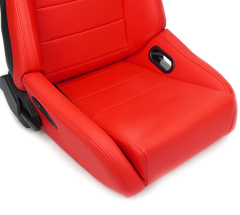 NRG Omega Reclined Seats : Red Vegan Leather w Black Carbon Vinyl Back w NRG logo