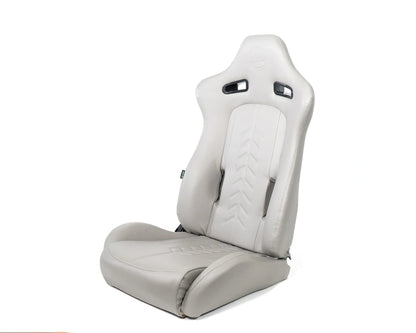 NRG "The Arrow" Sports Vinyl Seats : Grey w/ Grey Stitch plus Pressed NRG logo