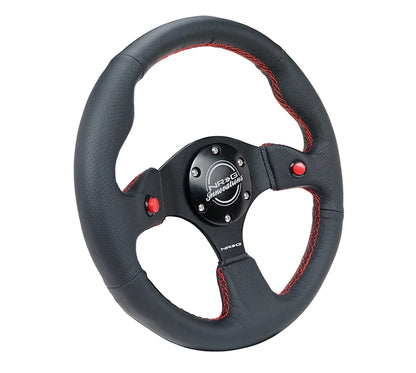 NRG DUAL BUTTON STEERING WHEEL LEATHER