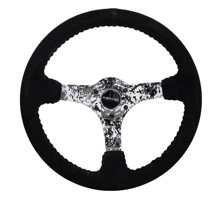 NRG 350MM DEEP DISH STEERING WHEEL SUEDE SOLID SPOKE