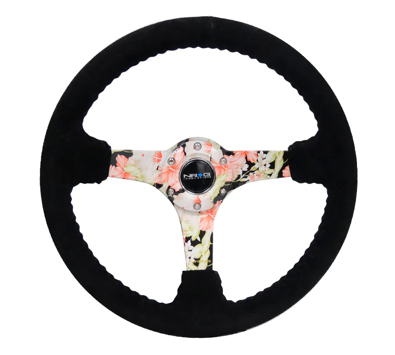 NRG 350MM DEEP DISH STEERING WHEEL SUEDE SOLID SPOKE