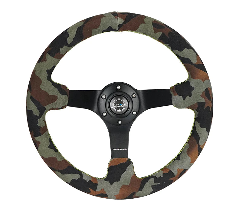 NRG 350MM DEEP DISH STEERING WHEEL SUEDE SOLID SPOKE