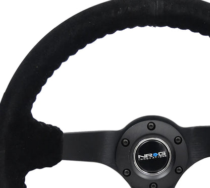 NRG 350MM DEEP DISH STEERING WHEEL SUEDE SOLID SPOKE