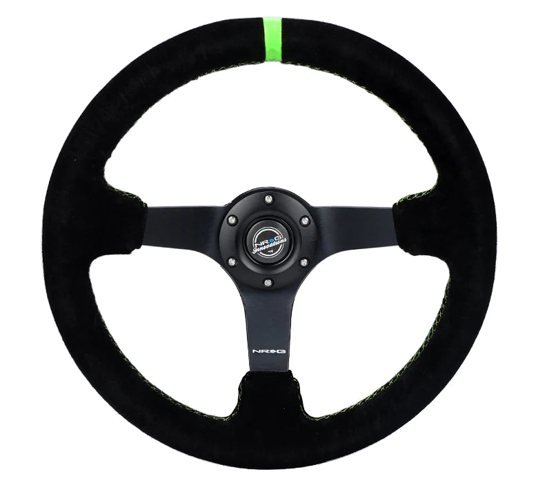 NRG 350MM DEEP DISH STEERING WHEEL SUEDE SOLID SPOKE