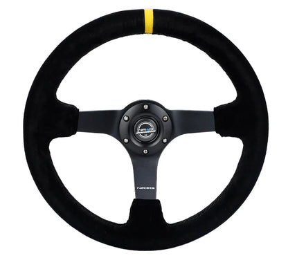 NRG 350MM DEEP DISH STEERING WHEEL SUEDE SOLID SPOKE