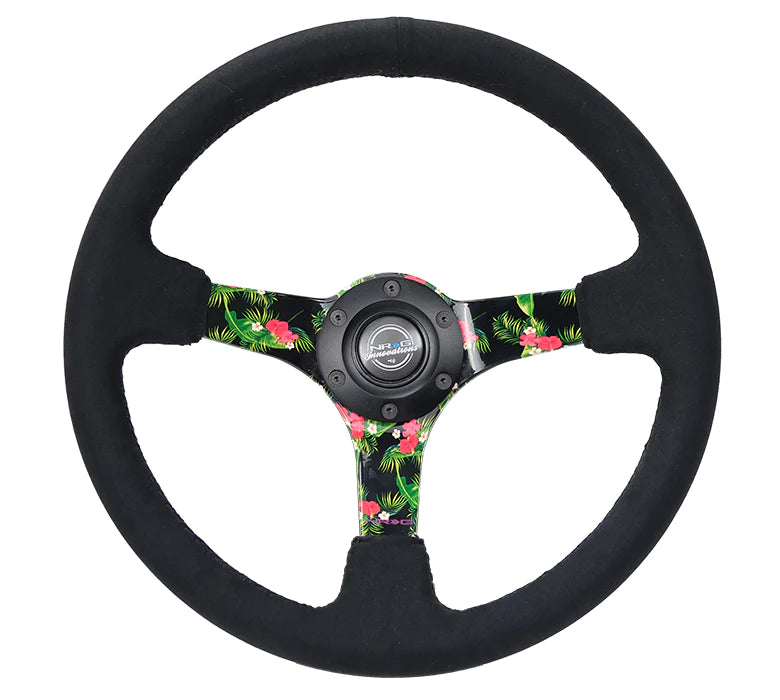 NRG 350MM DEEP DISH STEERING WHEEL SUEDE SOLID SPOKE