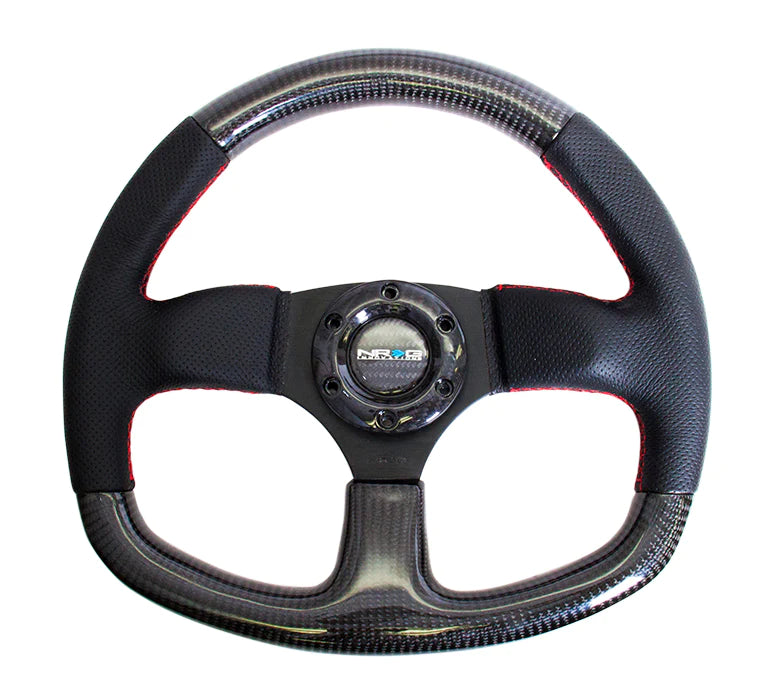 NRG CARBON FIBER STEERING WHEEL FLAT BOTTOM