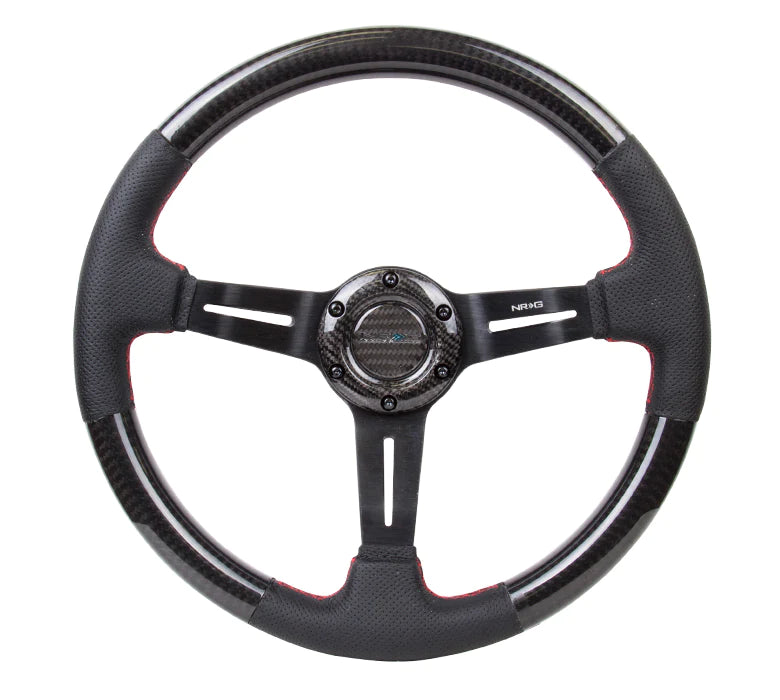 NRG CARBON FIBER STEERING WHEEL 1.5" DEEP DISH