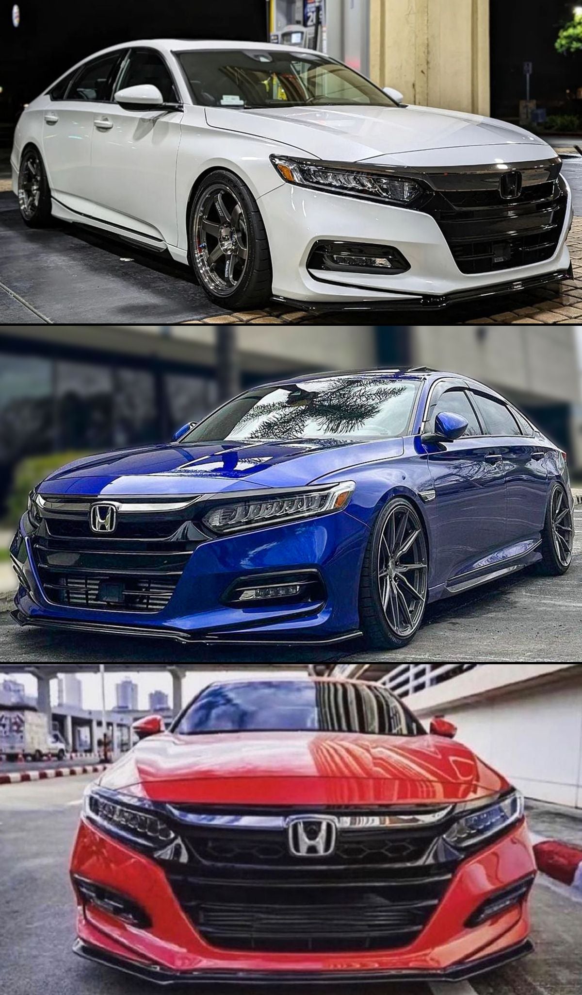 DWA 2018-20 Honda Accord 1pc Full length GT Style Front Bumper Chin Lip Splitter