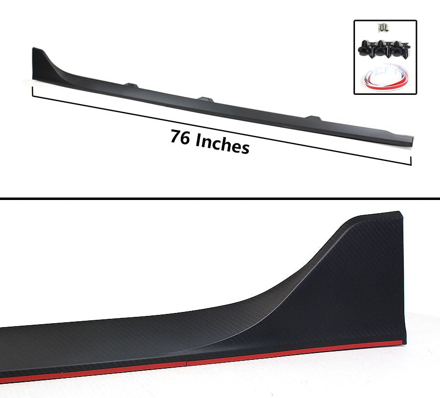 DWA 16-2021 CIVIC 4DR SEDAN FK8 TYPE-R STYLE CARBON TEXTURE SIDE SKIRT EXTENSION