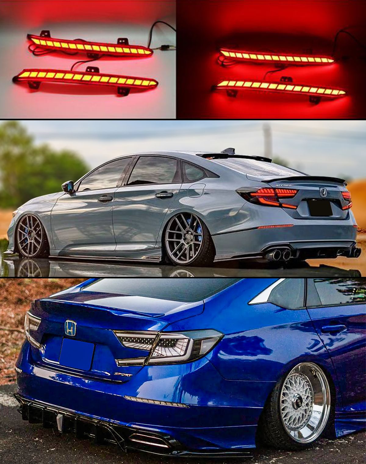 DWA 18-2022 ACCORD REAR BUMPER REFLECTOR DYNAMIC LED SEQUENTIAL LIGHT