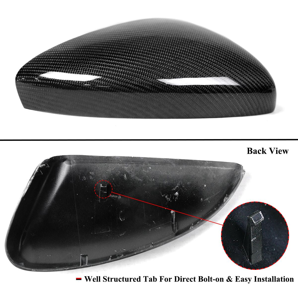 DWA 2018-22 HONDA ACCORD REAL CARBON FIBER SIDE MIRROR COVER REPLACEMENT W/O LIGHT