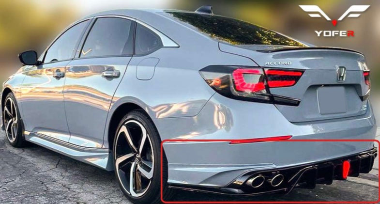 YOFER DESIGN Rear Diffuser W LED & Side Aprons ( 2018+ Honda Accord ...